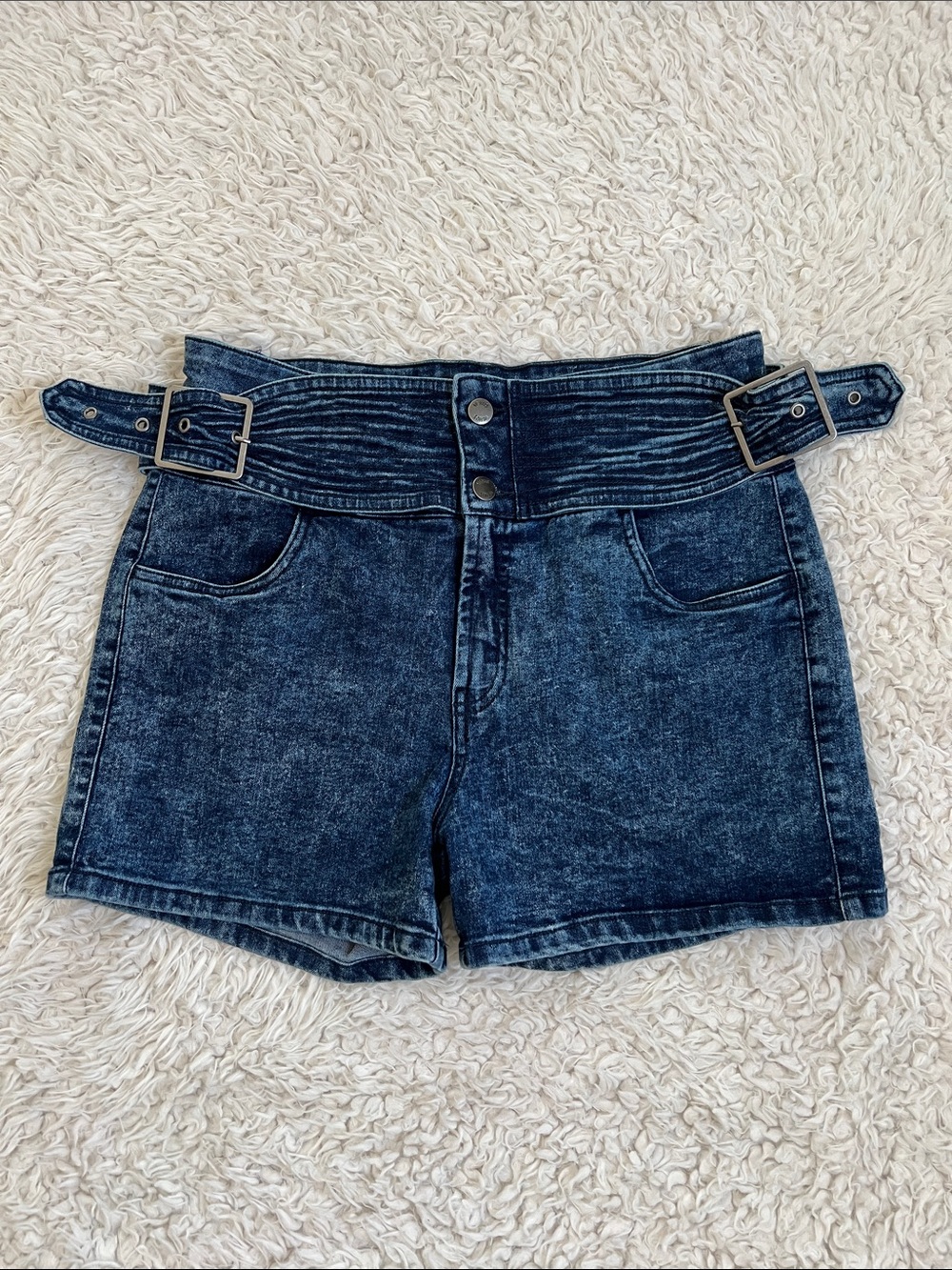 Venus Denim Shorts Buckle Size 10 Womens Casual